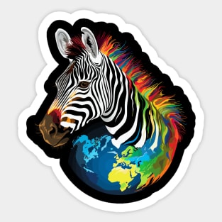 Zebra Earth Day Sticker